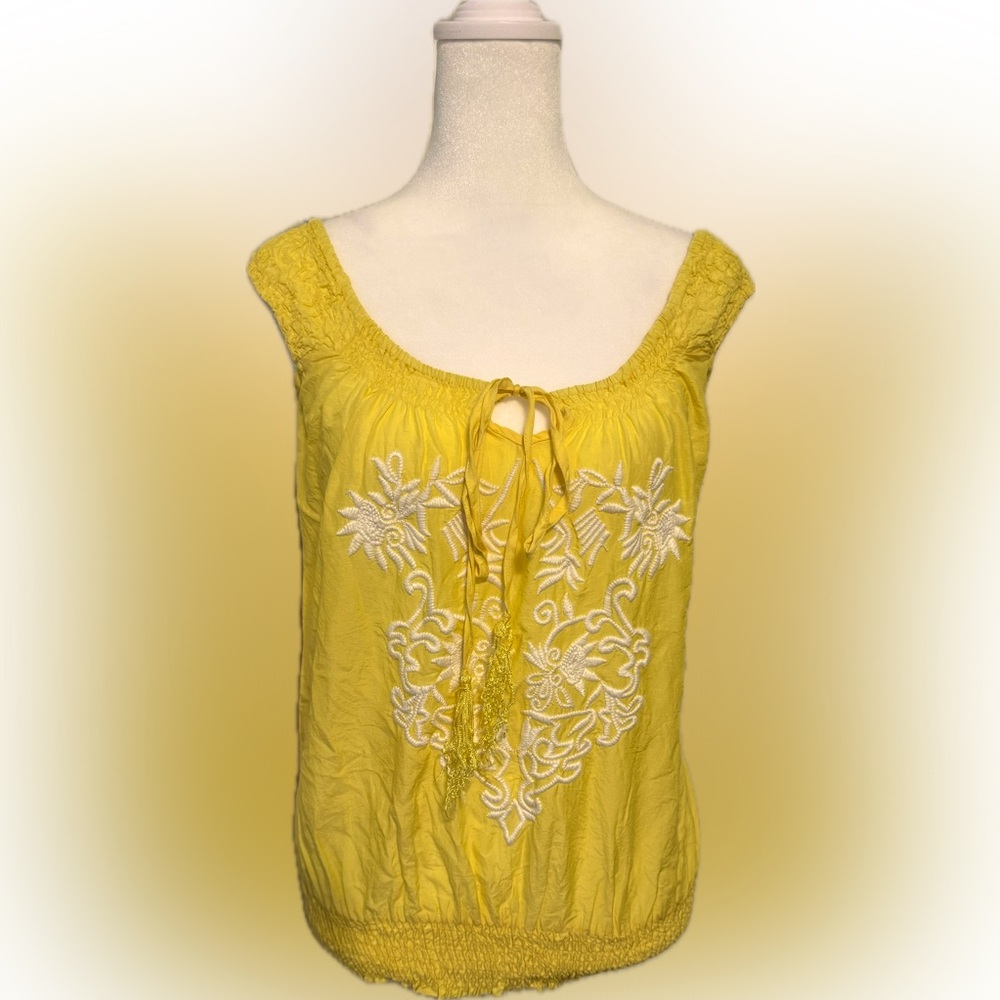 Ladies Boho style sleeveless top with embroidery